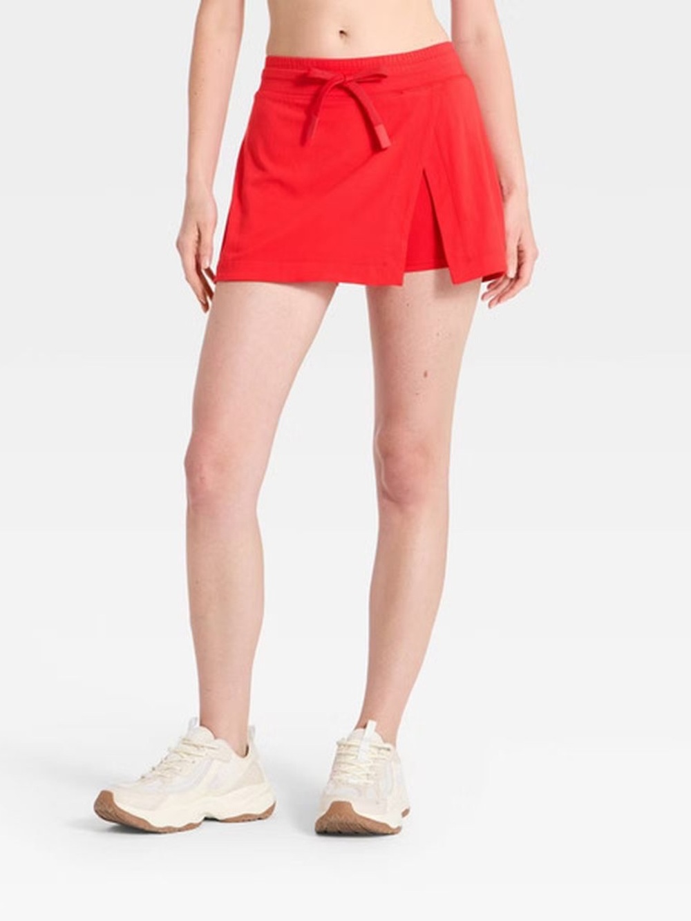 JoyLab Women's Washed Jersey Slit Skort in Red Size Small
